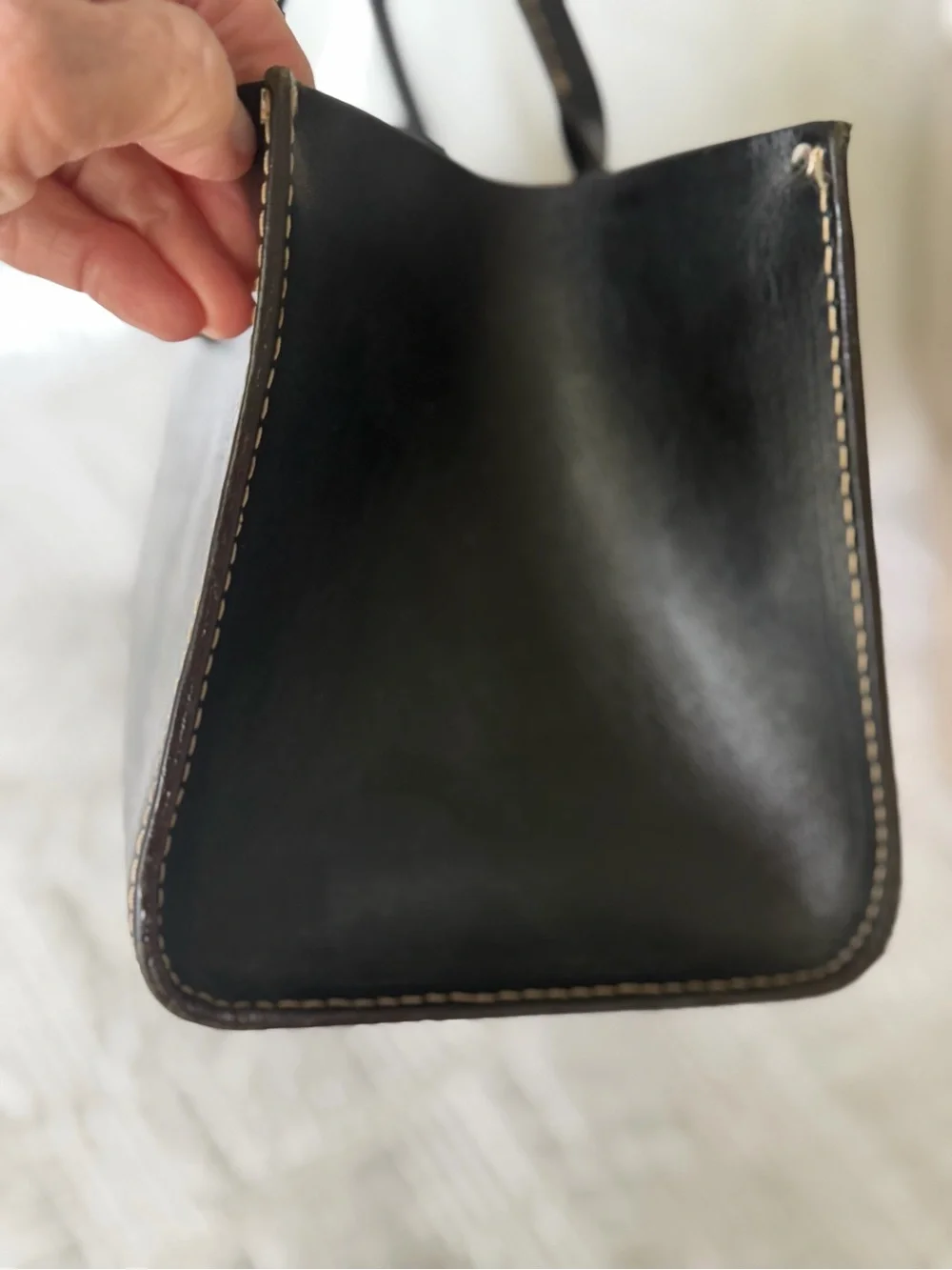 Kate Spade Rare Baguette Style Black Leather Structured Tote